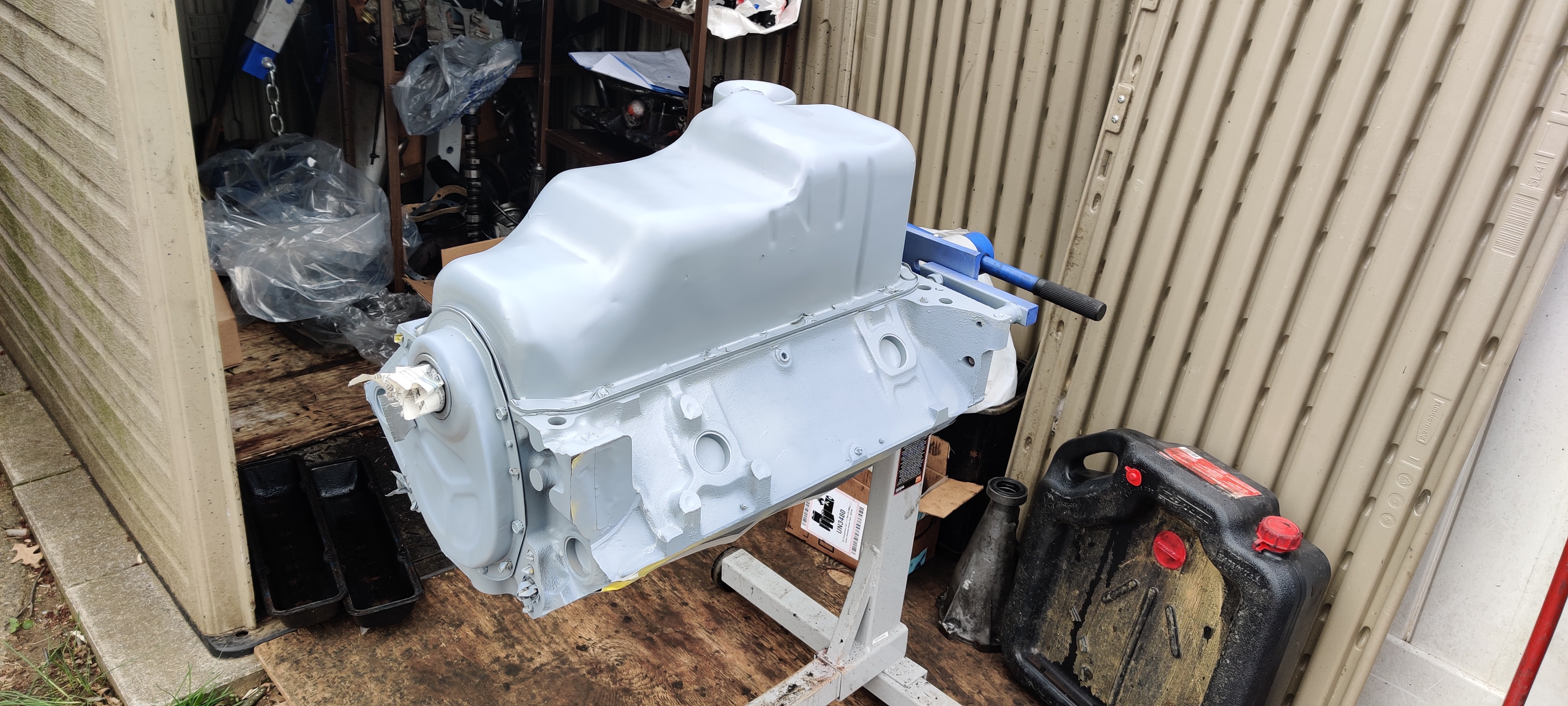Underside of primed block